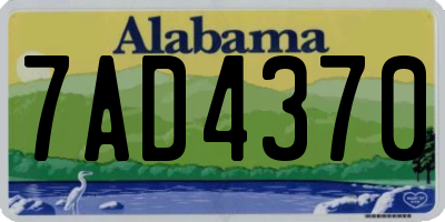 AL license plate 7AD4370