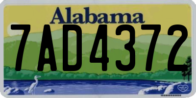 AL license plate 7AD4372