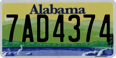 AL license plate 7AD4374