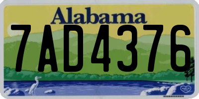 AL license plate 7AD4376