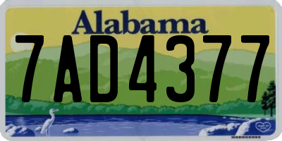AL license plate 7AD4377