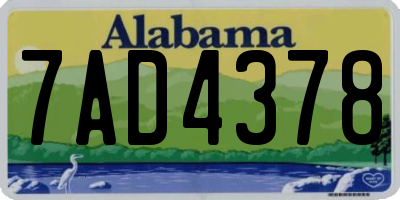 AL license plate 7AD4378