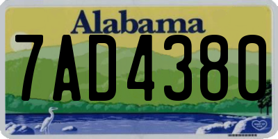 AL license plate 7AD4380