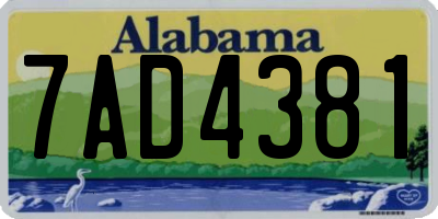 AL license plate 7AD4381