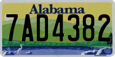 AL license plate 7AD4382