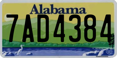 AL license plate 7AD4384