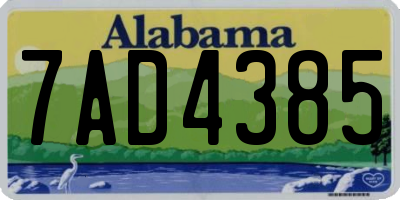 AL license plate 7AD4385