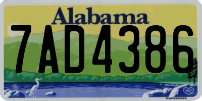 AL license plate 7AD4386
