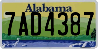 AL license plate 7AD4387