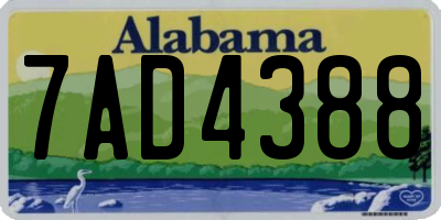 AL license plate 7AD4388