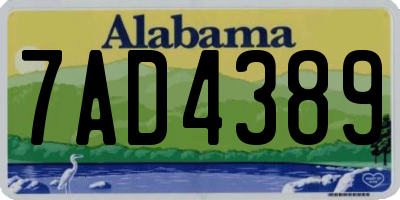 AL license plate 7AD4389