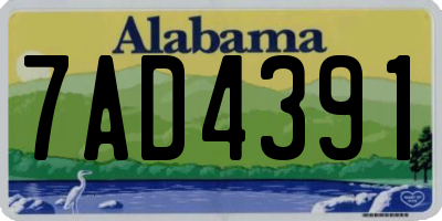 AL license plate 7AD4391