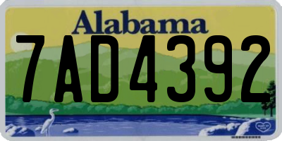 AL license plate 7AD4392