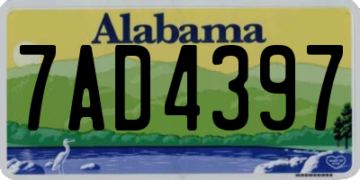 AL license plate 7AD4397