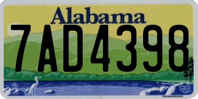 AL license plate 7AD4398