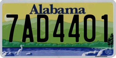 AL license plate 7AD4401