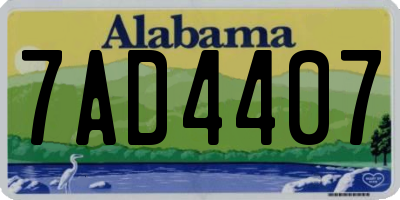 AL license plate 7AD4407