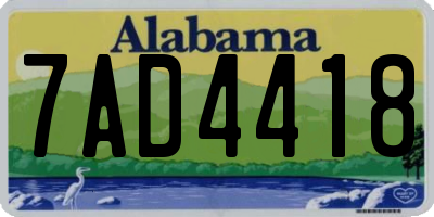 AL license plate 7AD4418
