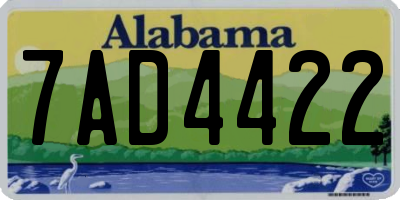 AL license plate 7AD4422