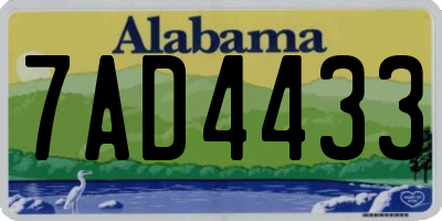 AL license plate 7AD4433