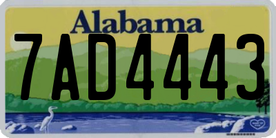 AL license plate 7AD4443