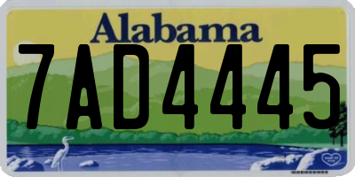 AL license plate 7AD4445