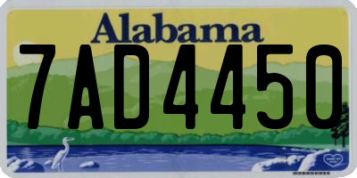 AL license plate 7AD4450