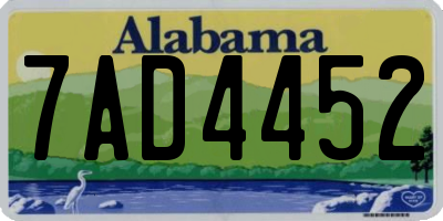 AL license plate 7AD4452