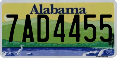 AL license plate 7AD4455