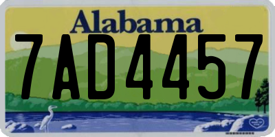 AL license plate 7AD4457