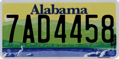 AL license plate 7AD4458