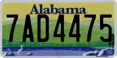 AL license plate 7AD4475