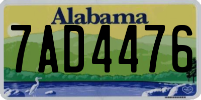 AL license plate 7AD4476
