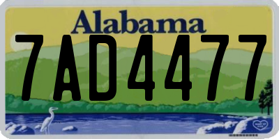 AL license plate 7AD4477
