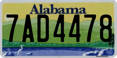 AL license plate 7AD4478