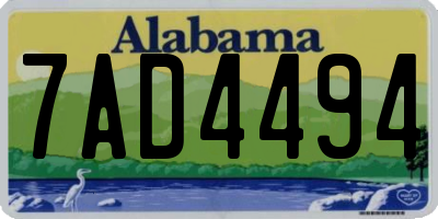 AL license plate 7AD4494