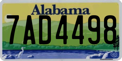 AL license plate 7AD4498