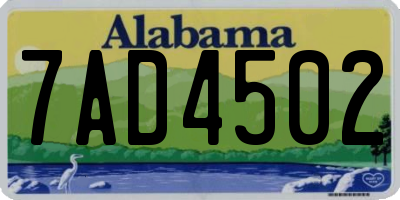 AL license plate 7AD4502