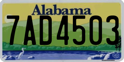 AL license plate 7AD4503