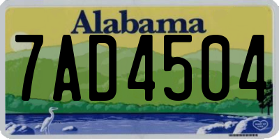 AL license plate 7AD4504