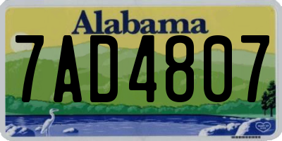 AL license plate 7AD4807
