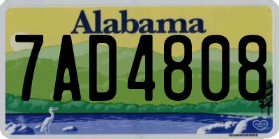 AL license plate 7AD4808