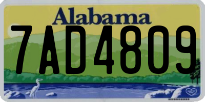 AL license plate 7AD4809