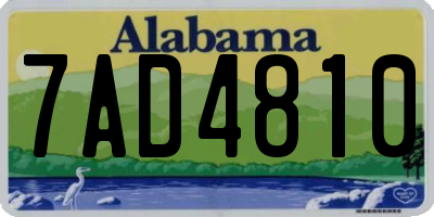 AL license plate 7AD4810