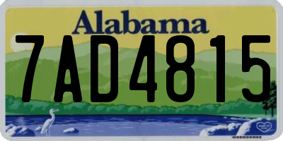 AL license plate 7AD4815