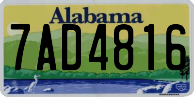 AL license plate 7AD4816