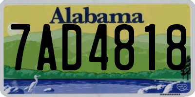 AL license plate 7AD4818