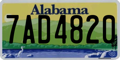 AL license plate 7AD4820