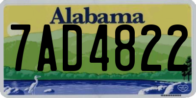 AL license plate 7AD4822
