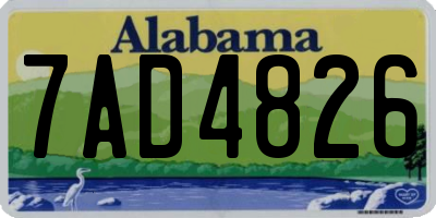 AL license plate 7AD4826